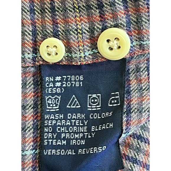 VTG 90s Tommy Hilfiger Button Down Shirt Mens XXL Red Blue Plaid Long Sleeve Y2K - Picture 7 of 8